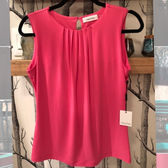 Calvin Klein Tops - Calvin Klein Hot Pink Sleeveless Blouse